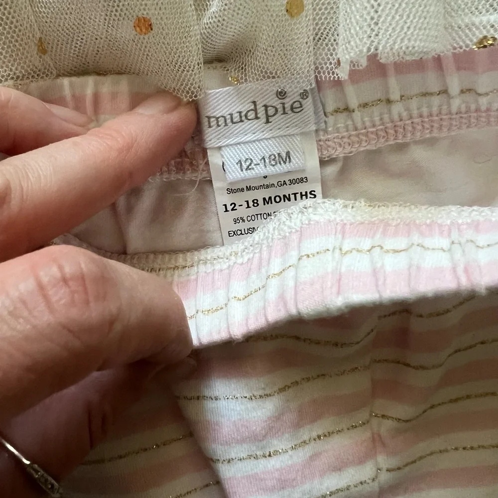 Mud Pie First Birthday One Shirt and Legging Sparkle Set Size 12-18 months